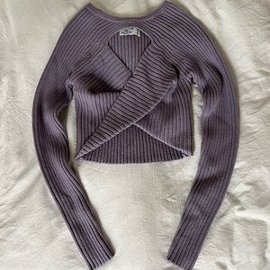 Hollister Cropped Purple Sweater